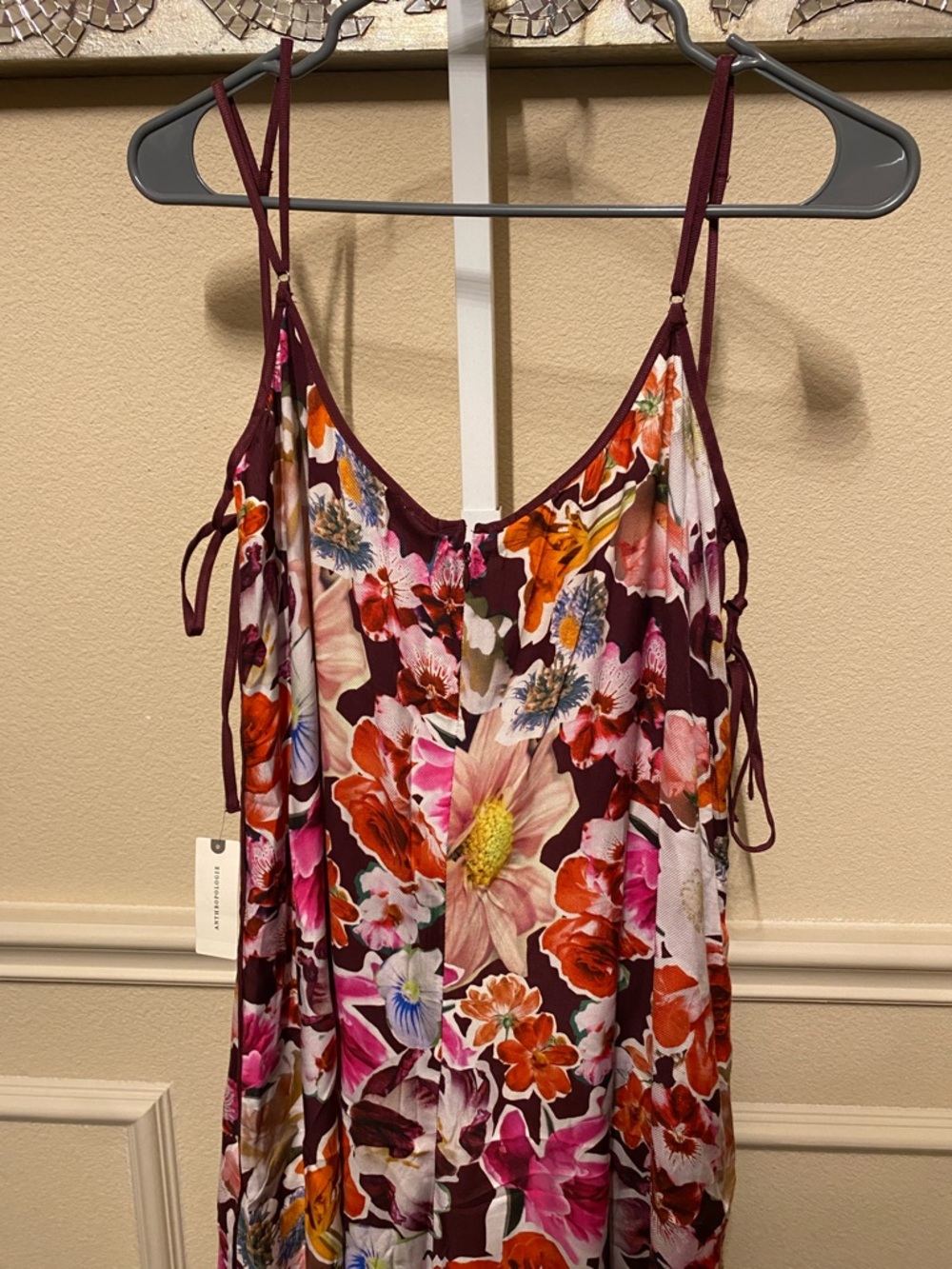 Anthropologie Floral Satin Wide-Leg Jumpsuit - Multi Floral - Picture 7 of 7